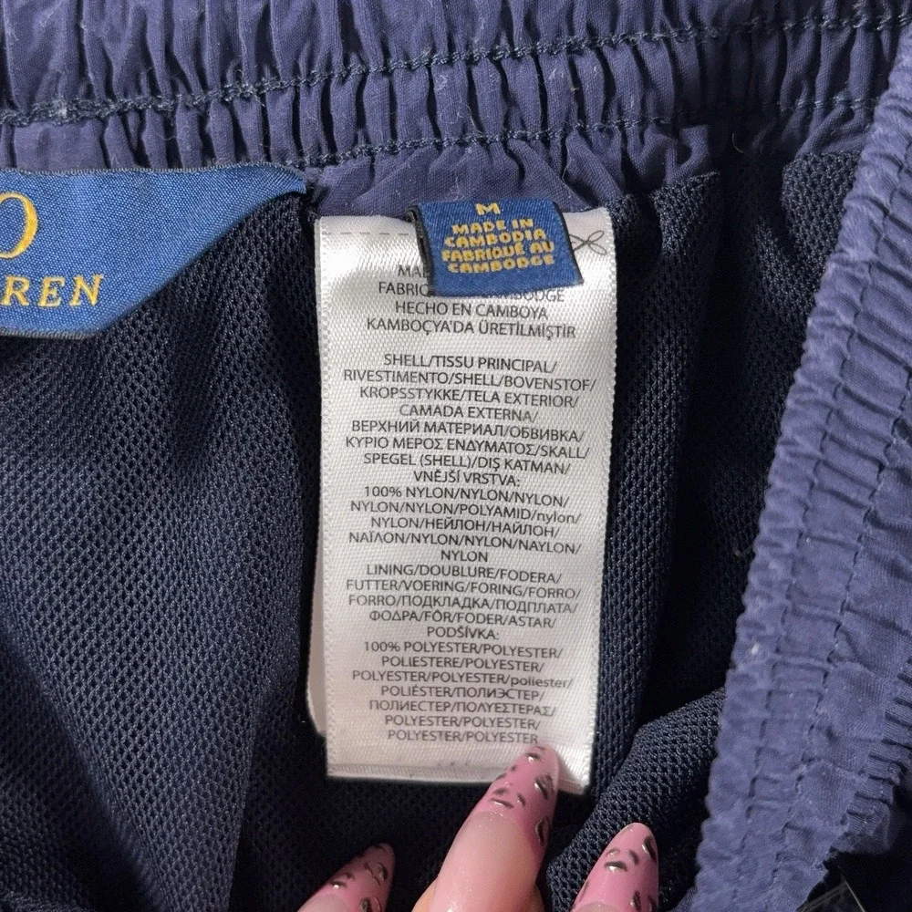 Polo Ralph Lauren Embroidered Polo Bear Swim Trunks Mens Medium Blue Traveler